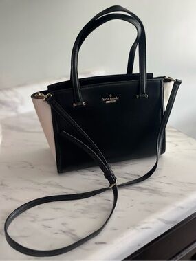 kate spade - Two-Tone Leather Satchel with Crossbody Strap